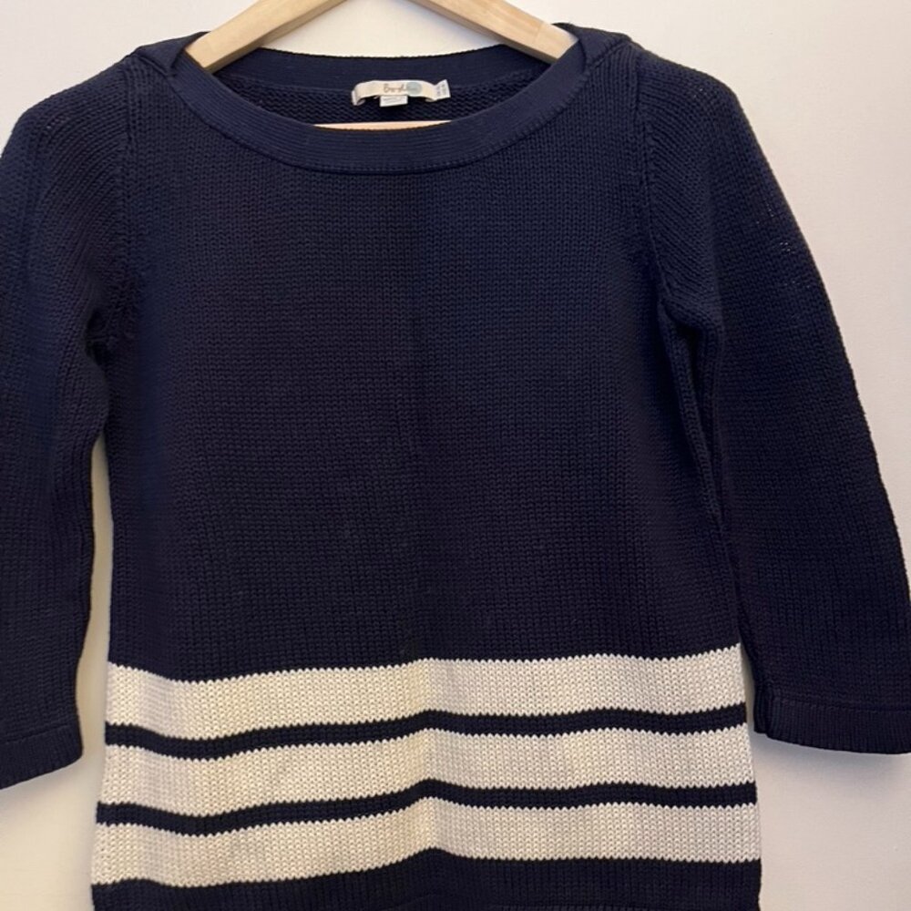 Boden Striped sweater Cotton, Navy Blue & White Nautical Sz 8